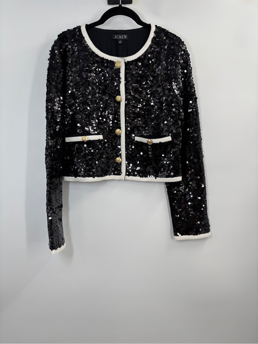 J.Crew Mariner jersey lady jacket with sequins - Picture 5 of 7